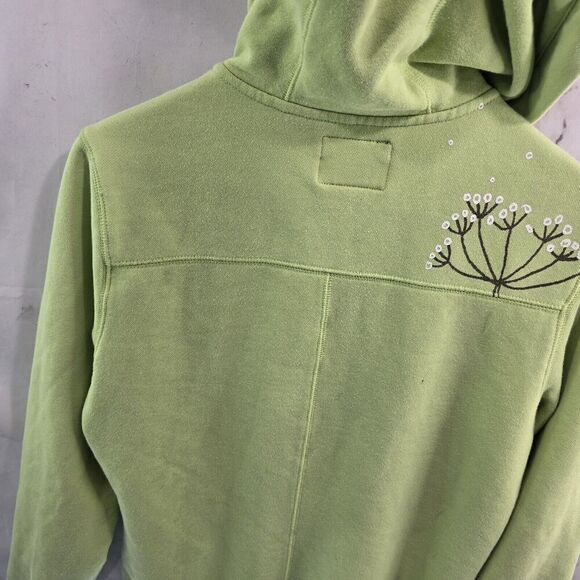 Outdoor Research Hoodie Women Medium Green Embroidered Zip Sweatshirt Dandelion - Picture 10 of 12